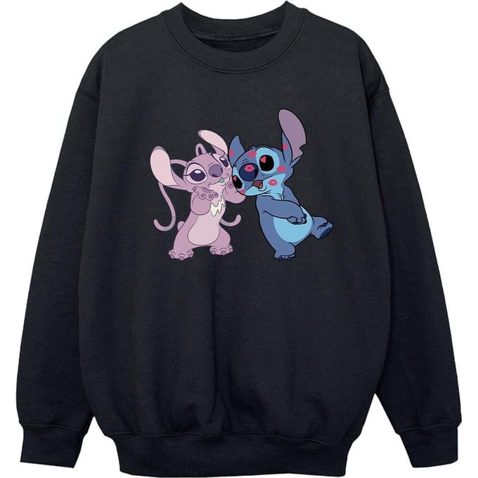 Disney Meisjes Lilo & Stitch Kusjes Sweatshirt (Zwart)