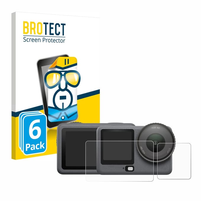 BROTECT - Screenprotector voor DJI Osmo Action 6 - Folie Beschermfolie transparant 6 Stuks