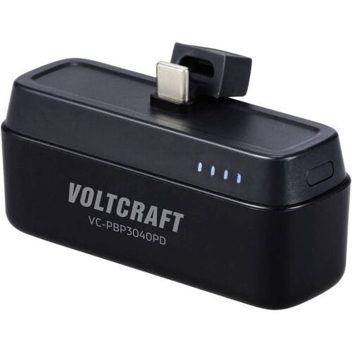 VOLTCRAFT VC-PBP3040PD Powerbank 4500 mAh USB PD Li-ion Zwart (mat) Statusweergave