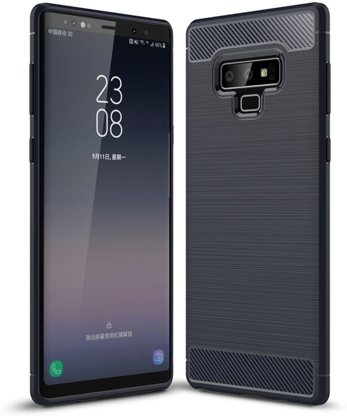 Ntech Soft Brushed TPU Hoesje Geschikt Voor Samsung Galaxy Note 9 - Donker Blauw