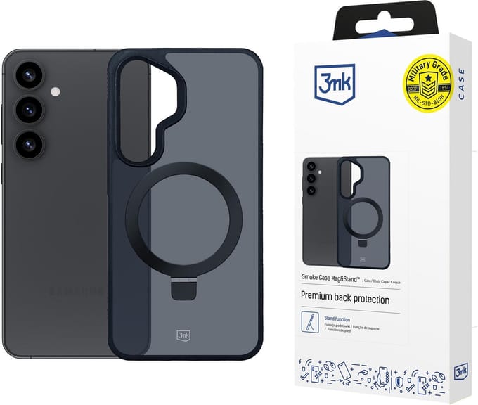 3Mk Smoke Case Mag&Stand Voor Samsung Galaxy S25+ Cover Met Functie