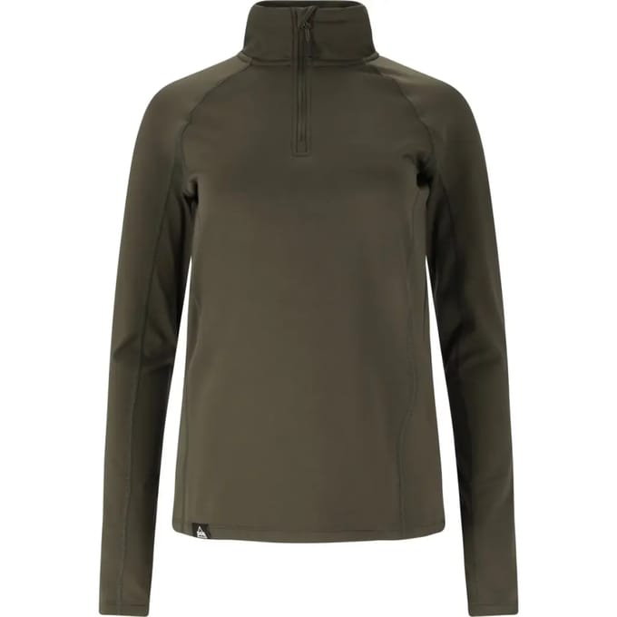 Dunne lange mouw onderhemd half-zip vrouw SOS Jasna