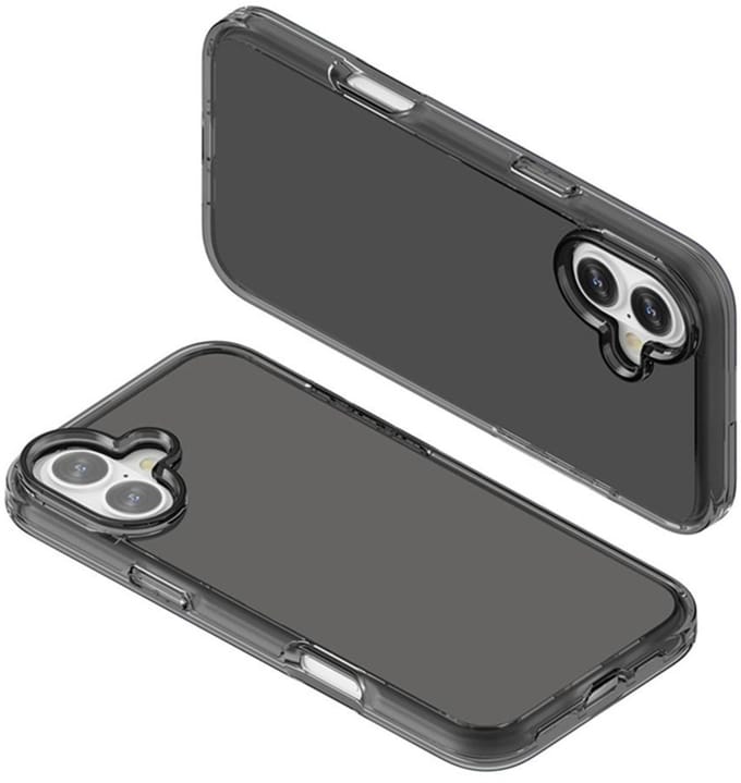 Transparant Hard-Cover Bescherm-Hoes + Screenprotector geschikt voor Apple iPhone 17 - Grijs