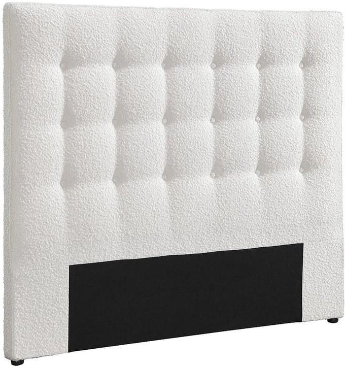Vente-unique Gecapitonneerd hoofdeinde 180 cm - Bouclé stof - Wit - FRANCESCO