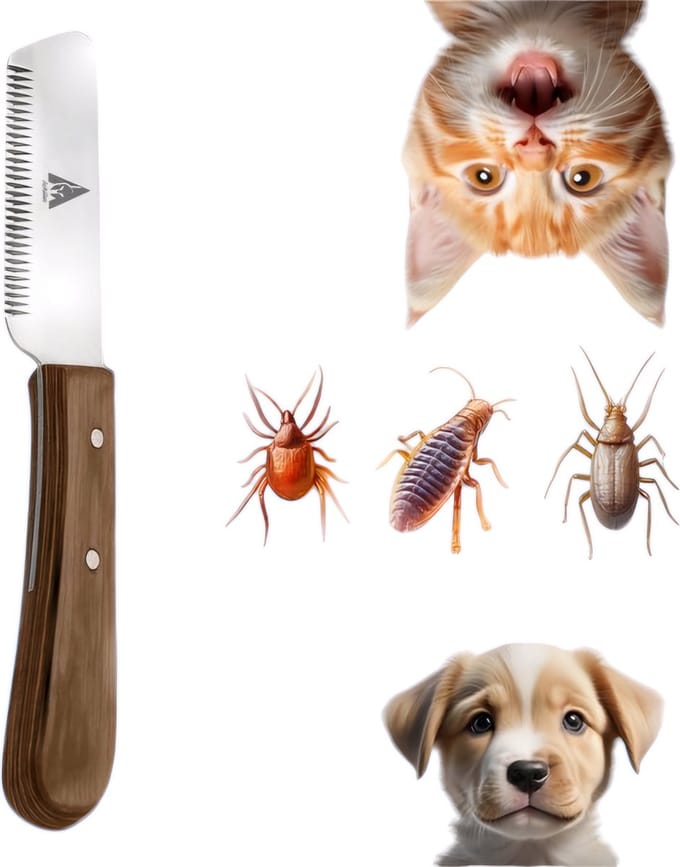 Achilles® - Trimmes Hond & Kat- Pluk en stripmes - Klittenkam - Vlooienkam Hond en Kat
