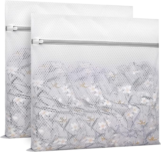 Set van 2 Extra Grote Diamond Mesh Wasmanden voor Delicade Was 61x61 cm