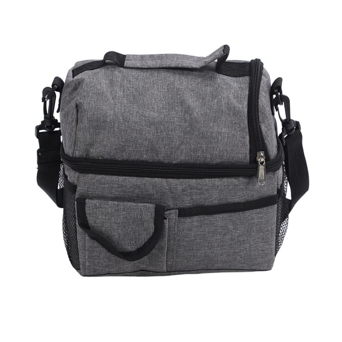 Lunchtas 2 Vakken Grote Capaciteit Waterdicht Lekdicht Zakken Veelzijdig Geïsoleerde Lunchbox voor gray