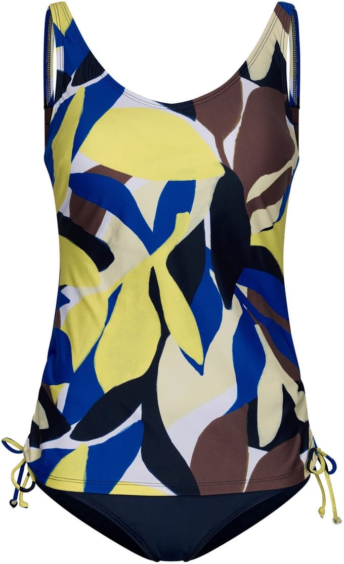 Pastunette Tankini Beach Leaves - Ecru/Blauw/Lime - Maat 40