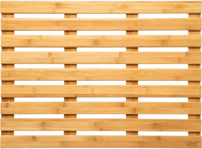 Bamboe badmat XL anti slip 68 x 50 cm | Badtegel met bamboe latten | Douche mat