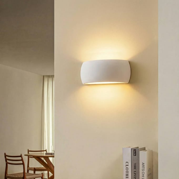 SOLLUX LIGHTING Wandlamp Curve up/down van wit keramiek