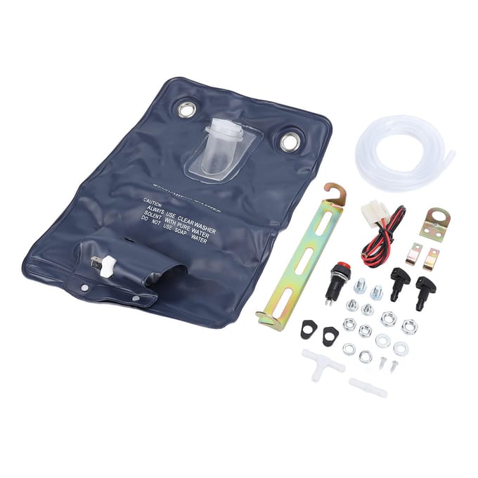 12V Universele Ruitensproeierpomp Zak Kit 1L Efficiënte Reiniging Jet Knopschakelaar 151286776374 gray