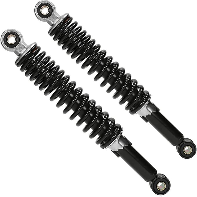 MKX Schokbrekerset 310mm Gilera Citta, Puch Maxi, Tomos zwart/chroom