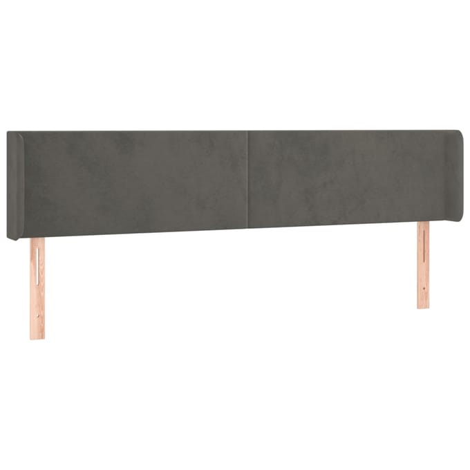vidaXL - Hoofdbord - LED - 183x16x78/88 - cm - fluweel - donkergrijs