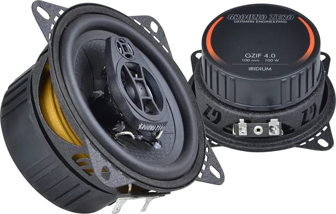 Ground Zero Iridium GZIF 4.0 – Autospeakers – 10 cm – 2-Weg Coaxiale Auto Speaker Set – 100W