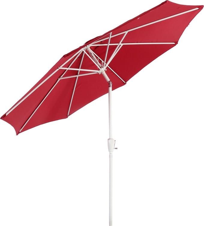 Parasol N19, tuinparasol, Ø 3m kantelbaar polyester/aluminium 5kg ~ rood