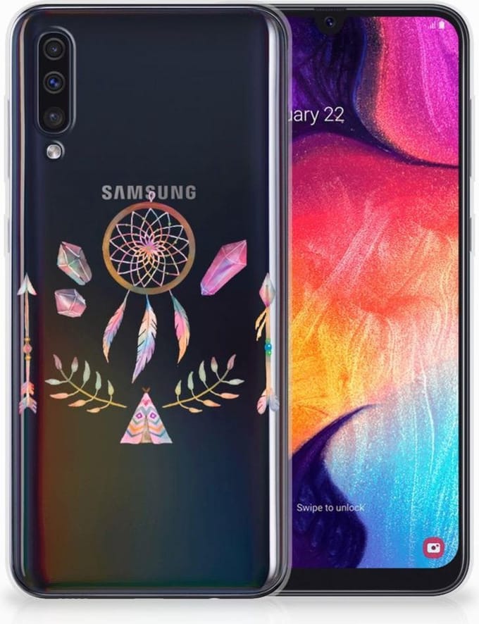 Samsung Galaxy A50 Telefoonhoesje met Naam Boho Dreamcatcher