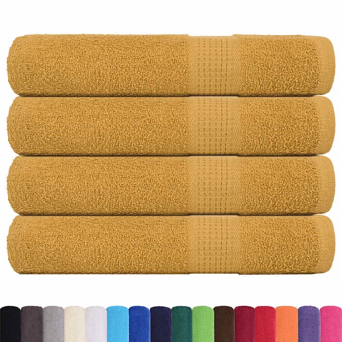 vidaXL - Handdoeken - FROGN - 4 - st - 100x200 - cm - 360 - g/m² - goud