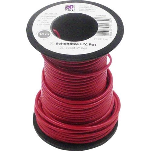 TRU COMPONENTS 1565156 Draad LiY 1 x 0.75 mm² Rood 10 m