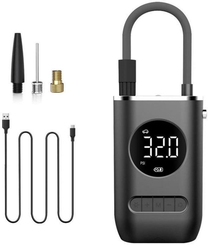 GELLDG Draagbare elektrische luchtcompressor　－　Elektrische bandenpomp auto - draagbare luchtcompressor - 10.3 bar - USB oplaadbaar　－　zwart
