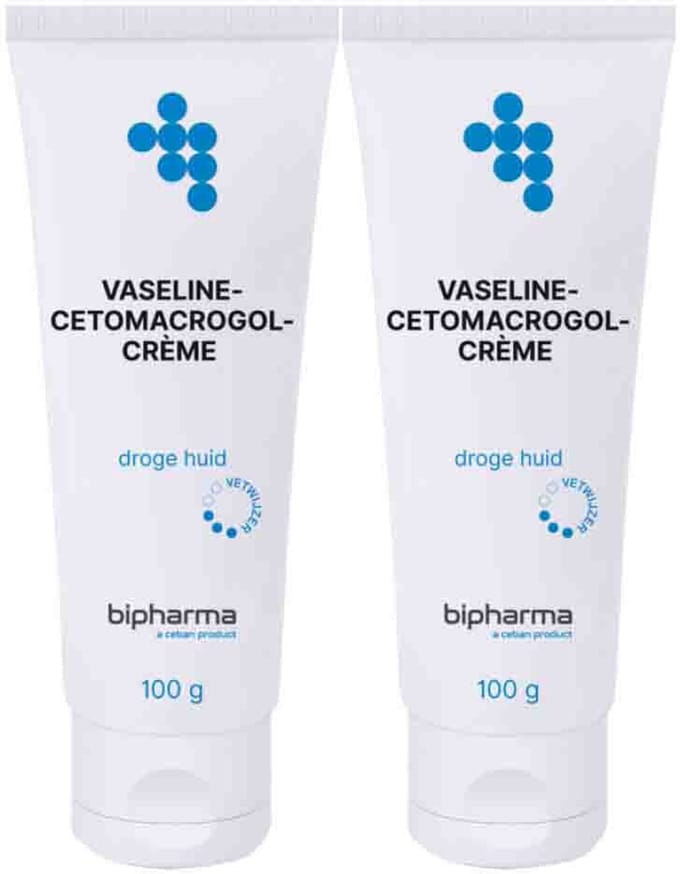 Bipharma Vaseline Cetomacrogolcrème - 2 x 100 gr - Voordeelverpakking