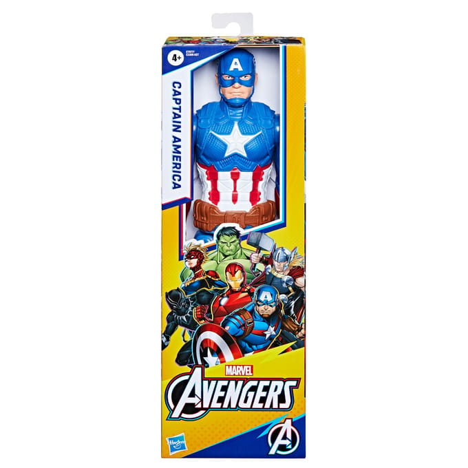 Marvel Avengers Titan Hero Actiefiguur Captain America - 30 cm, Multicolor