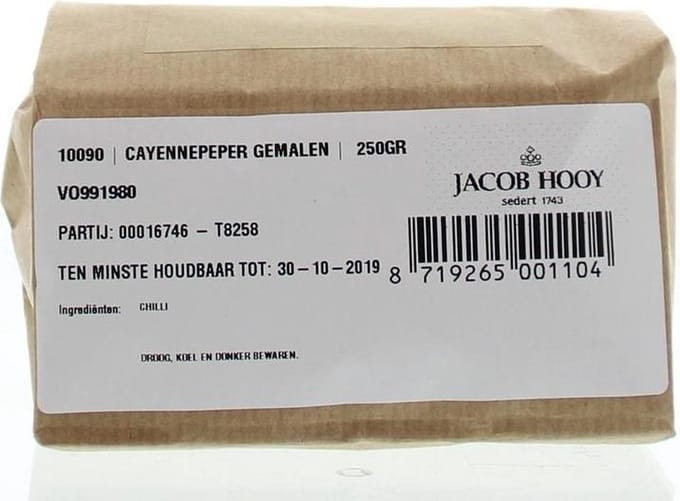 Jacob Hooy Cayennepeper gemalen 250 Gram