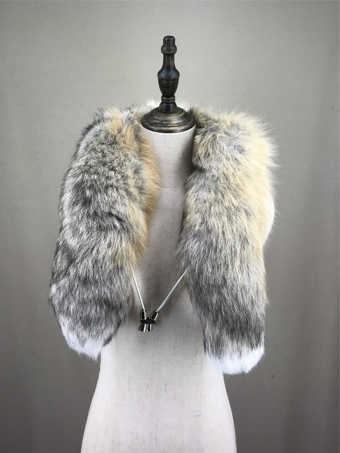 Echte Vossenbont Sjaalkraag 230821 One Size white