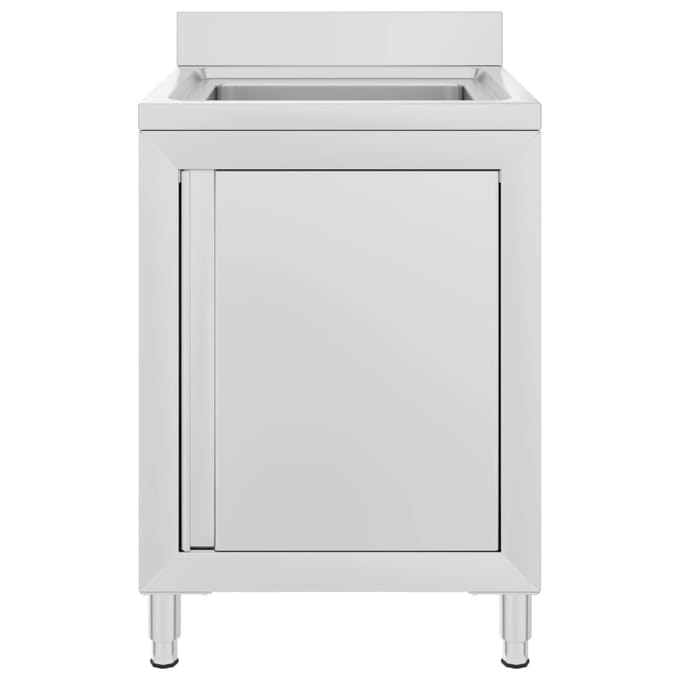 vidaXL Wastafelkast commercieel 60x60x96 cm roestvrij staal