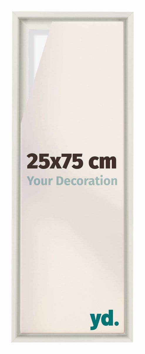 yd, Baklijst 25x75 cm Wit Mat - Lijst voor Canvasdoek - MDF Lyon
