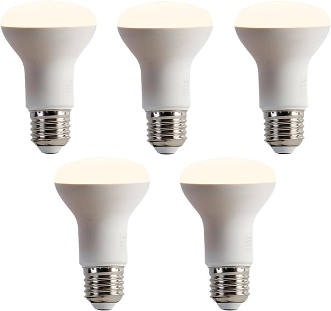 LUEDD Set van 5 E27 dimbare LED lamp R63 6,2W 520 lm 2700K