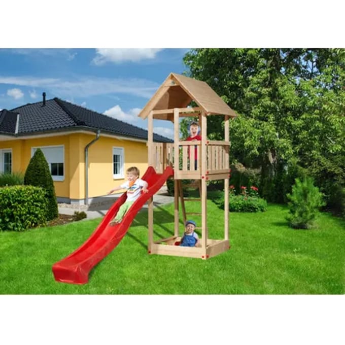 Weka Speeltoren Tabaluga + Golfwaterglijbaan Groen 290cm