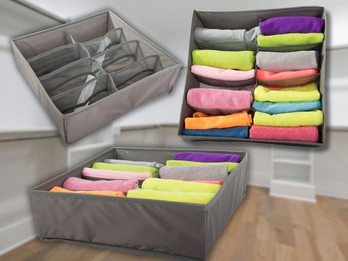 Pingyang Rongrong Serie - Make-up Organizer - 8 Vakken - Grijs - 32x32x10cm