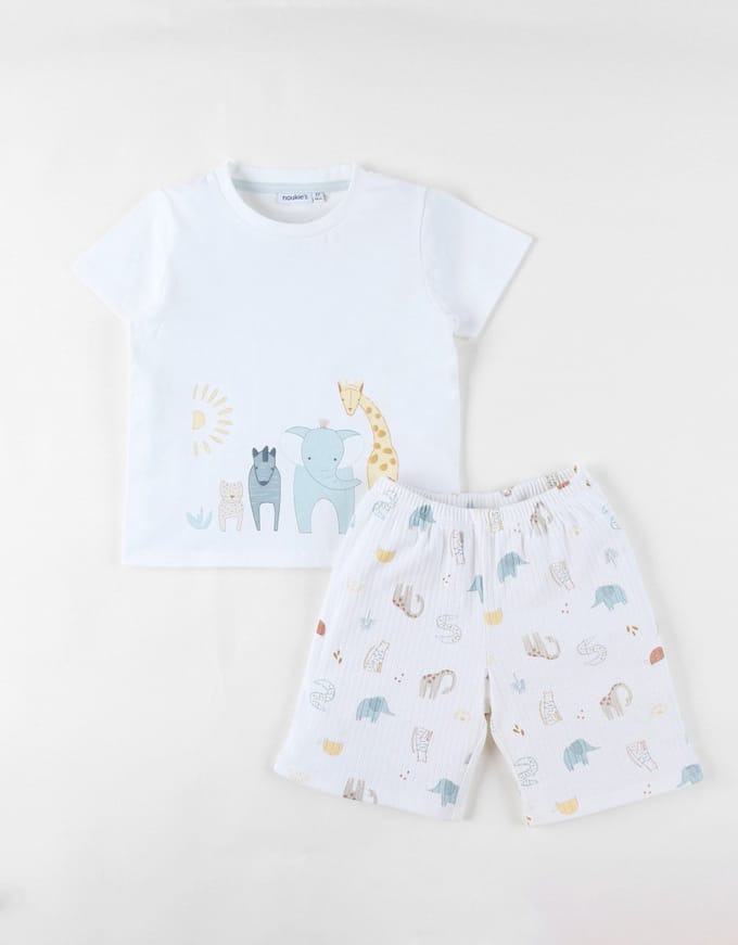 Noukie's - Pyjama - Jersey - Dieren - Korte mouw - 4 jaar 104