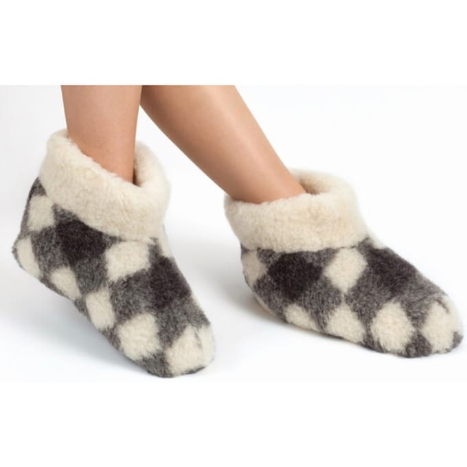 Woolwarmers Unisex Sloffen - Zwart/Wit - Maat 36