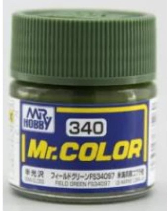 Gunze Mr. Hobby C-340 - Mr. Color 10 ml Field Green FS34097 - Lacquer Modelbouwverf