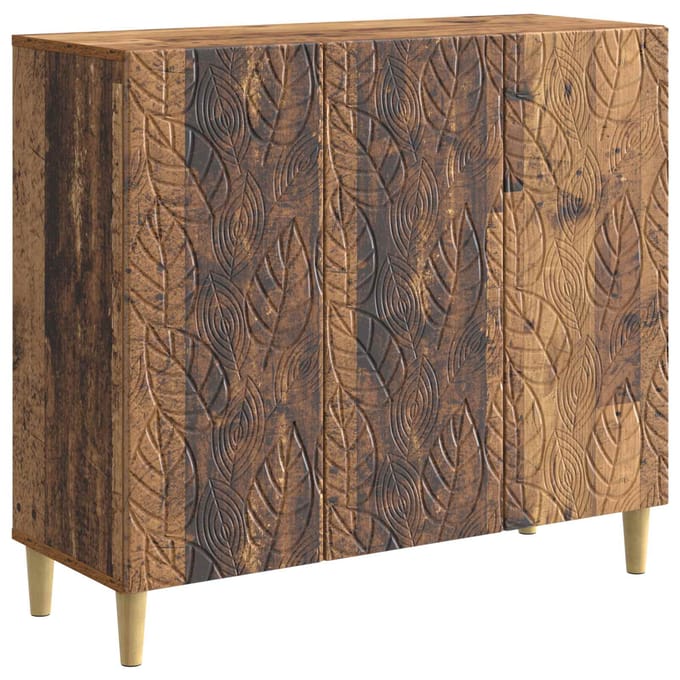 vidaXL - Dressoir - Oud - hout - 89 - x - 34,5 - x - 80 - cm - Bewerkt - hout