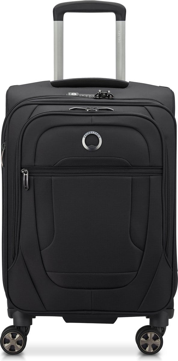 Delsey Helium DLX - Vergrootbare Handbagagekoffer 55 cm - Zwart