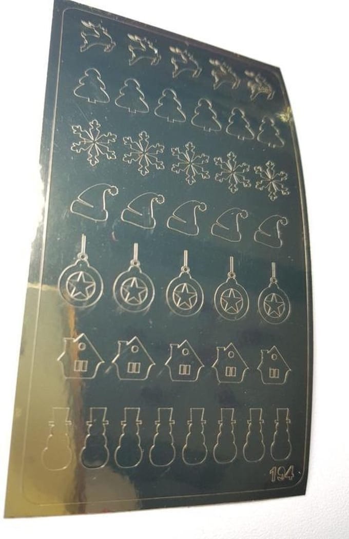 Korneliya StickOn nr 194 Kerst Figuurtjes Goud