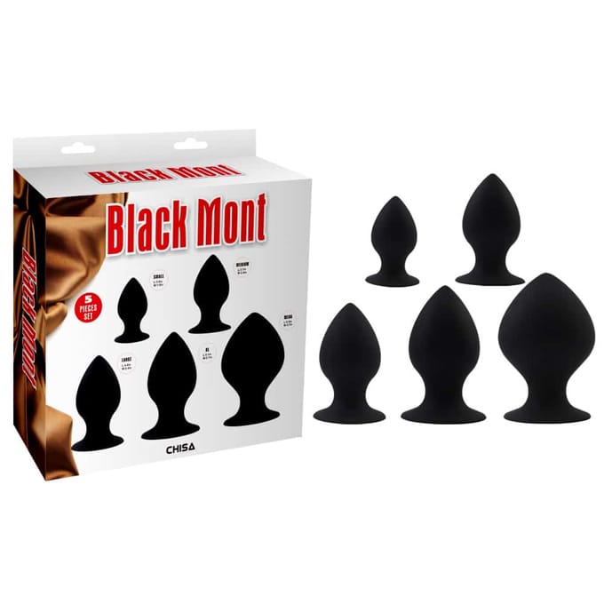 Siliconen Buttplug Set - Zwart