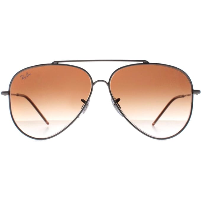 Ray-Ban Aviator Unisex Gunmetal Brown Gradient RB0101S Aviator Achterzijde