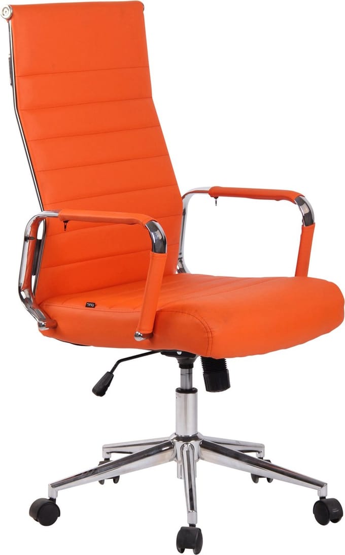 CLP Columbus Bureaustoel - Ergonomisch - Voor volwassenen - Kunstleer - oranje