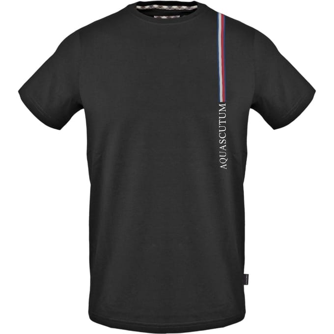 Aquascutum Heren Crew Neck Regular T-shirt (Zwart)
