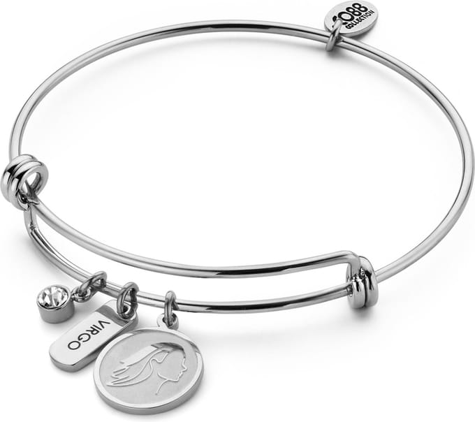 CO88 Collection Zodiac 8CB-90430 Stalen armband - Sterrenbeeld Maagd - Zilverkleurig