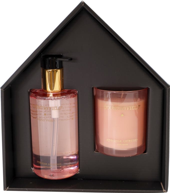 Countryfield Romance giftbox Handzeep en kaars roze