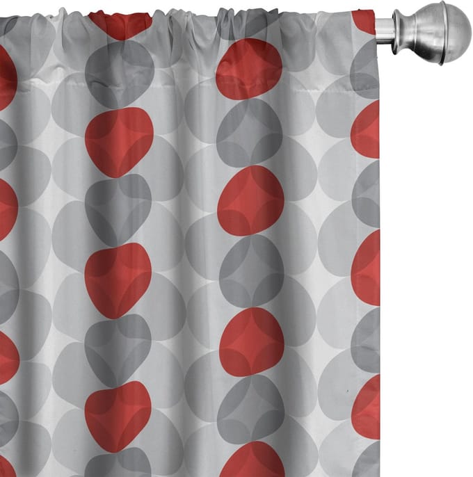 ABAKUHAUS Abstrakt Gardijnen – 2x75x175 cm – Mikrofaser – Halfschaduw