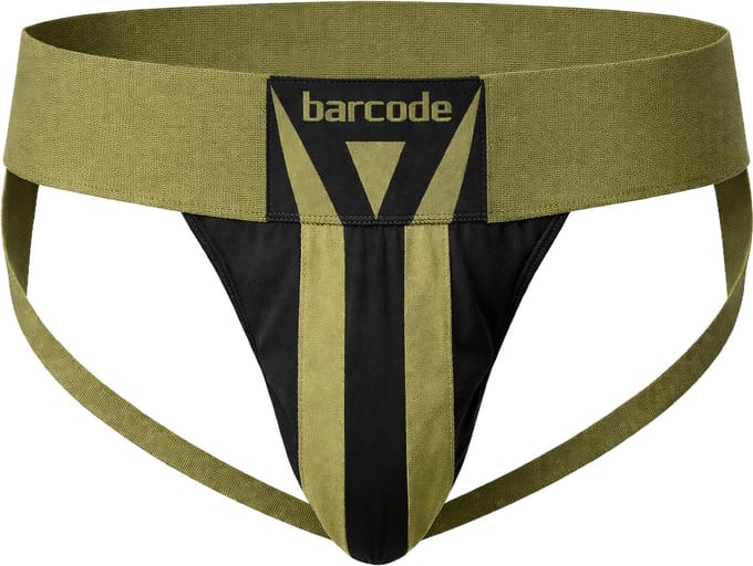 Barcode Berlin Jockstrap Zuri Darkarmy/Black - MAAT M - Heren Ondergoed - Jockstrap voor Man - Mannen Jock