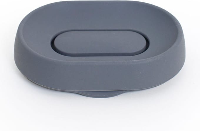 Bosign - Zeephouder - Soap Saver - Flow Plus - Donker grijs - Ovaal - Siliconen - L 14 x B 10 x H 3,5 cm