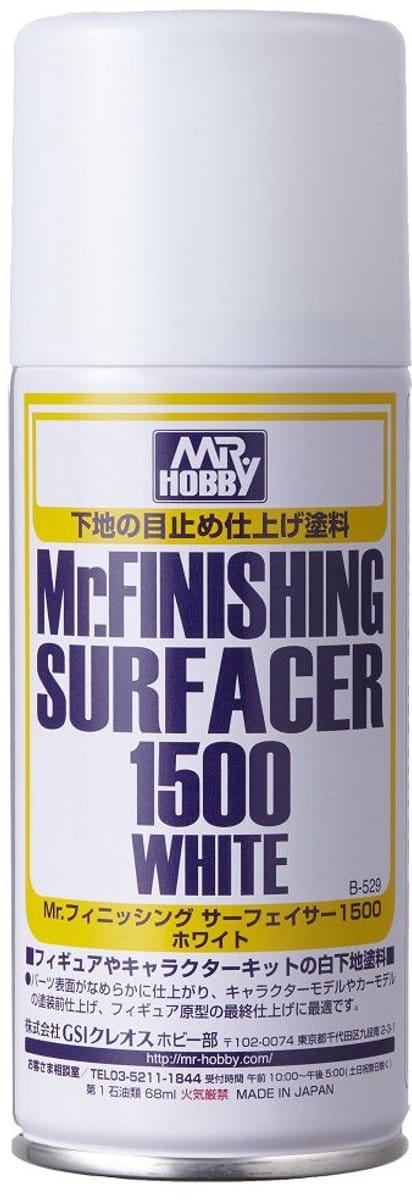 Mr. Hobby Hobbyverf - B-529 Surfr Wit 1500 - Primer Spray - 170ml Verf spuitbus - 170 ml