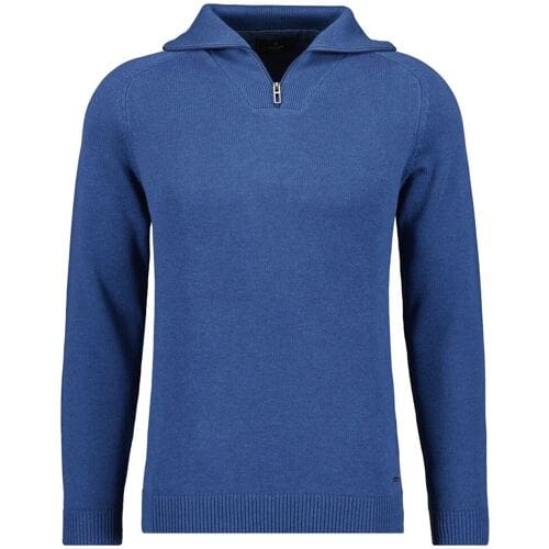Ragman Trui Cotton Troyer Zip Raglan Sleeve Blue Sapphire / male