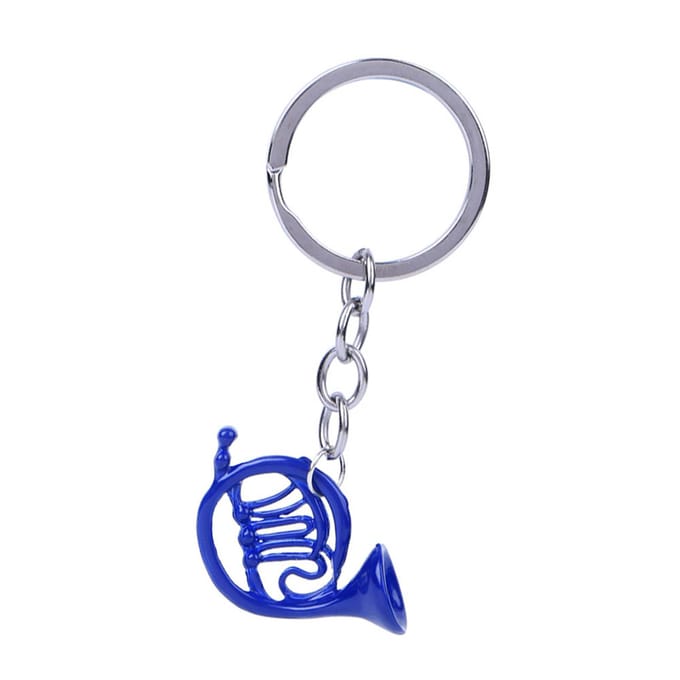 Mini Sleutelhanger Sleutelring Franse Hoorn Vorm Tas Sleutelhanger Charm Hanger Sieraden CadeauBlauw gray